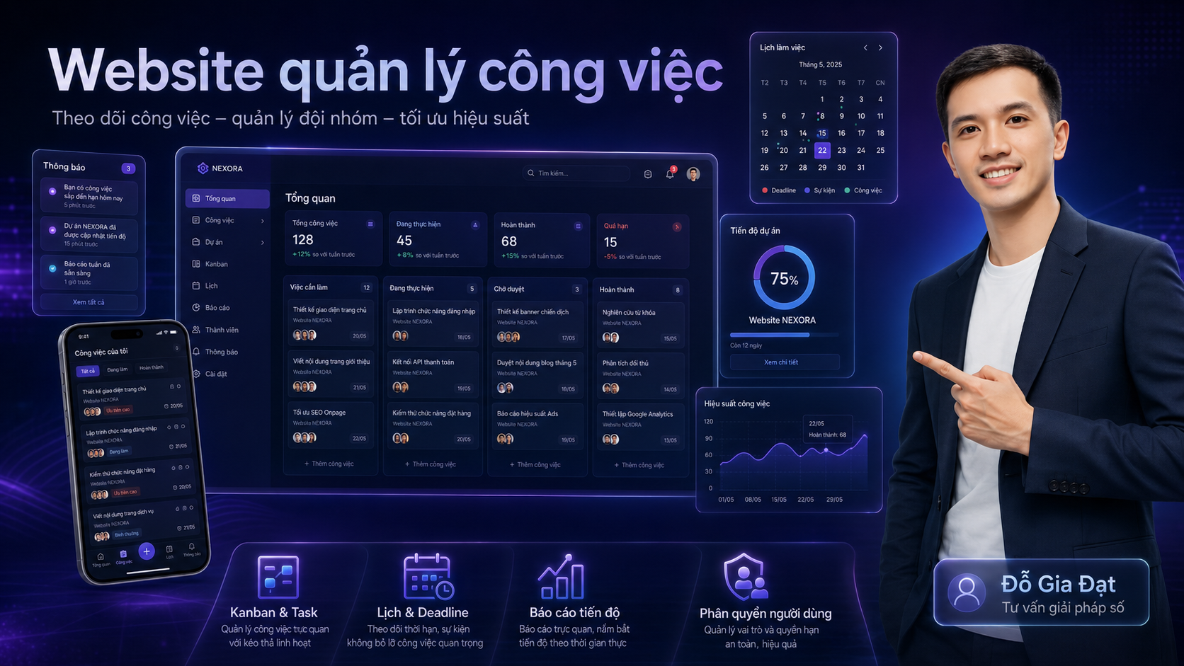 Website quản lý công việc Đỗ Gia Đạt